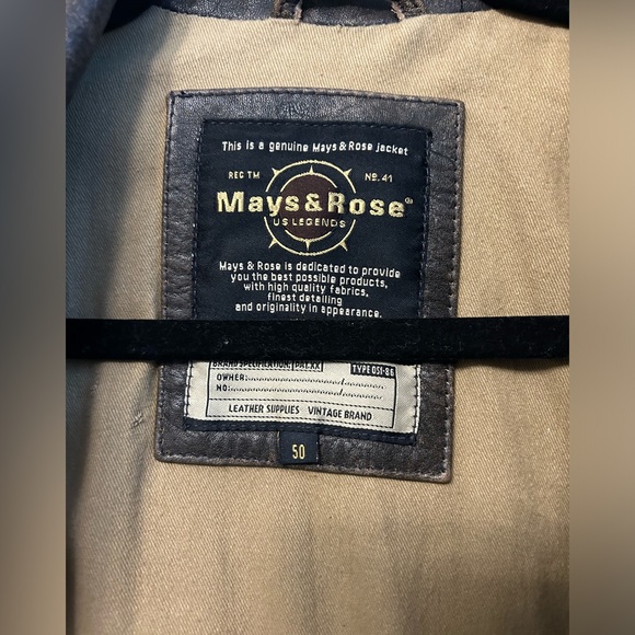 Oversized Distressed Brown Leather Jacket - Picture 3 of 3